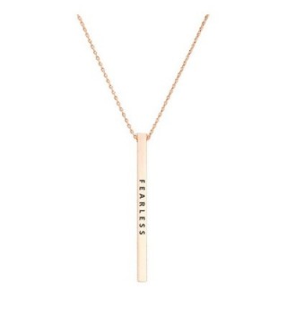 Rosemarie Collections Women's Simple Vertical Bar Pendant Necklace "Fearless" - Rose Gold Color - CI1860YIGEK