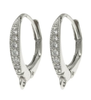 925 Sterling Silver Leverback Clear Cz Crystal Dangle Charm Connector Earrings - C1119WBJNJT