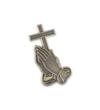 Praying Hands Cross Antique Diestruck in Women's Brooches & Pins