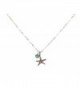 Tiny Starfish Beach Ocean Necklace Choose Birth Month Charm - CO11D3XDB4Z
