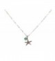 Tiny Starfish Beach Ocean Necklace Choose Birth Month Charm - CO11D3XDB4Z