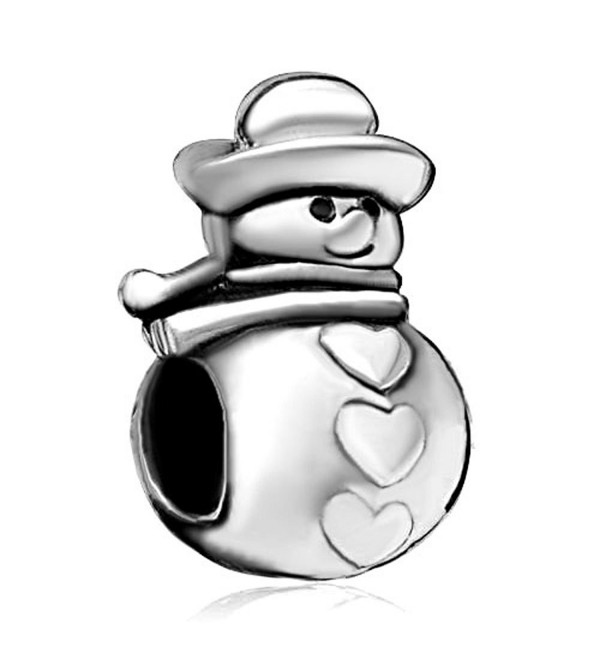 Cute Lovely Heart Love Snowman Christmas Charms Jewelry Beads Fit Pandora Bracelets - CH11RB3L3U7