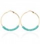 Hoop Earrings Gold Plated Beaded Earrings Bohemian Dangle Earrings for Women Girls - turquoise - C5186SXQ4WD