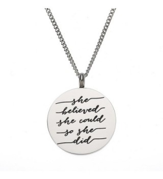 She Believed She Could So She Did Inspirational Pendant Necklace - C612H8SX5S7