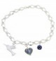 Hummingbird- Multi Colored Heart- Blue Simulated Pearl Bridal Ankle Bracelet - CV12GR3V5QN