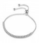J.Fée Adjustable Sterling Silver Bracelet AAAAA Cubic Zirconia - [Gift Packaging] Ideal Gifts for Women] - Silver - CP1884RRZRL