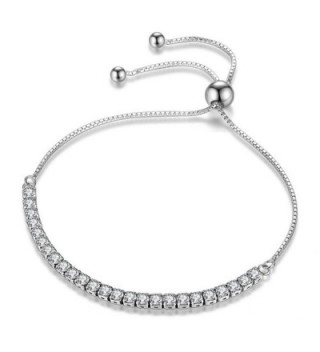 J.Fée Adjustable Sterling Silver Bracelet AAAAA Cubic Zirconia - [Gift Packaging] Ideal Gifts for Women] - Silver - CP1884RRZRL