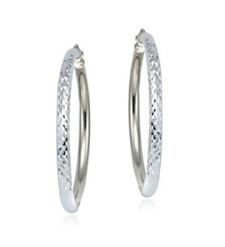 Sterling Silver Diamond Cut Round Earrings