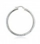 Sterling Silver Diamond Cut Round Earrings in Women's Hoop Earrings