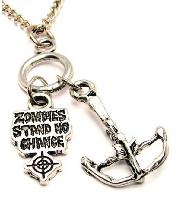 ChubbyChicoCharms Crossbow And Zombies Stand No Chance Multi Charm Cluster 18" Necklace - C011HRH92ZF