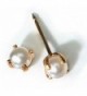 INVERNESS 24K Gold Plate 4mm 4-Prong Pearl Piercing Earrings 40C - CW116LCPULH