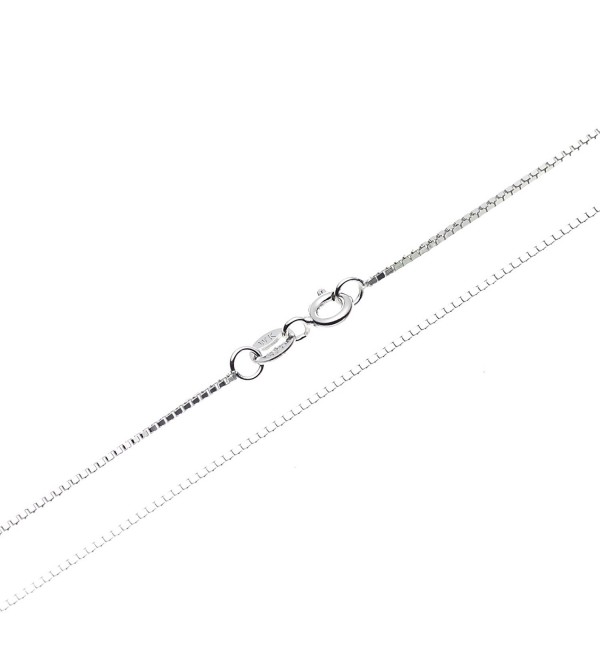 SWEETV 925 Sterling Silver 0.8mm Box Chain Necklace Italian Jewelry w/ Spring Ring Clasp- 16" - 30" - CO17YKLRIH6