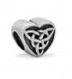 Everbling Celtic Knot Triquetra Heart 925 Sterling Silver Charm Fits European Charm Bracelet - CB118V20SX5