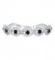 Yumei Jewelry Rhinestone Bracelet Silver-tone Wedding Bridal Bracelet Crystal Bracelet - D:Main Stone:Black - C417YTEQMIS