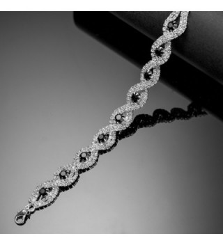 Yumei Jewelry Rhinestone Bracelet Silver tone