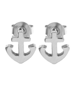 Small Stainless Christian Anchor Earrings in Women's Stud Earrings