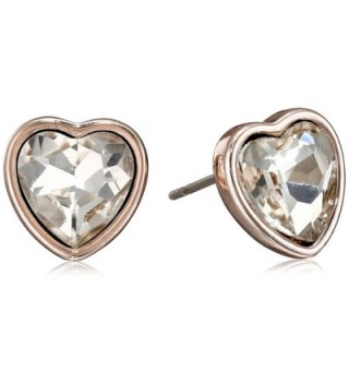 T Tahari Essentials Heart with Crystals Stud Earrings - Rose Gold - CJ128C151Y5