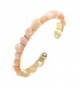 Fettero Bracelet Natural Stone Handmade Women Gemstone Cuff Wrap 14K Gold Fill Charm Bangle - Pink - C81854CKU66