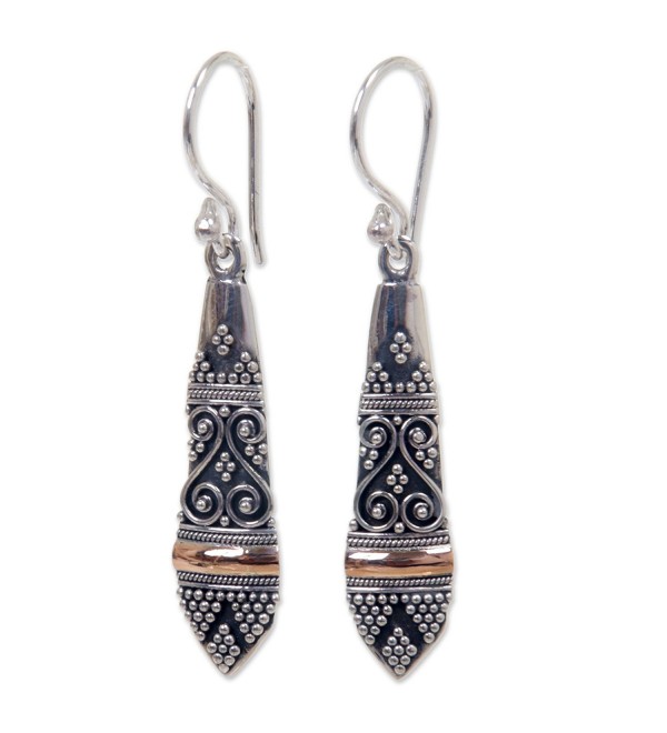 NOVICA Yellow Gold Plated Accent .925 Sterling Silver Dangle Hook Earrings- 'Ubud Dancer' - CW127S1HKS5