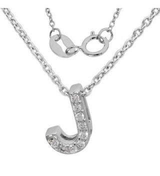 Diamoness Sterling Zirconia Initial Necklace in Women's Pendants