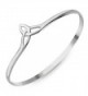 925 Sterling Silver Open Triquetra Trinity Triangle Celtic Knot Symbol Unisex Bangle Bracelet 8.5" - CA12KAOIEAX