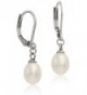 Freshwater Cultured White Pearl Earrings with Stainless Steel Lever Backs- By Regetta Jewelry - C01297DPIGN