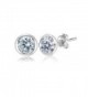 Sterling Silver 5mm Bezel-set Martini Stud Earrings created with Swarovski Crystals - April - Clear - CH186GDGUII