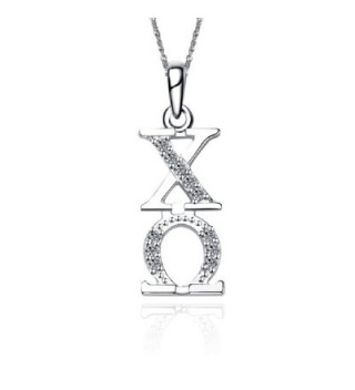 Chi Omega Necklace with a 18" Silver Chain (CO-P001) - C211ILZ170Z
