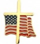 American Flag Cross 3/4" Lapel Pin - CI115XMIXND