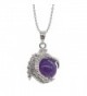 Silver Dragon Claw Necklace Gemstone Beaded Charm Pendant Necklace for Men - Amethyst - CJ12H7GUS53