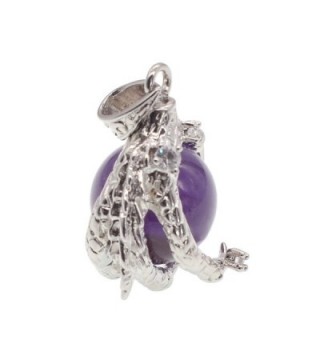 Amethyst Beaded Silver Dragon Necklace in Women's Pendants