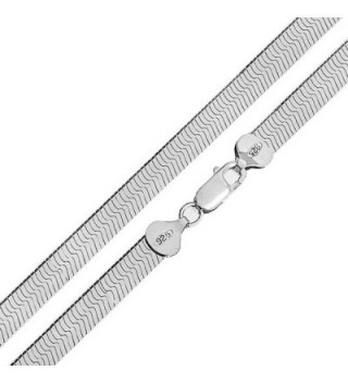 Bling Jewelry Sterling Silver 080 Gauge Flexible Herringbone Necklace - CR114CM4NE3