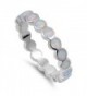 SELECT YOUR COLOR Sterling Silver Women's Stackable Wedding Eternity Ring - C7127BW7ACB