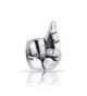 Bling Jewelry Fingers Crossed Good Luck Symbol Charm 925 Sterling Silver Bead for European Bracelet - CG118D949IL
