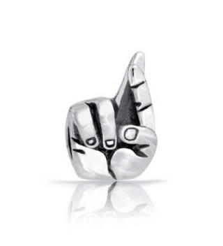 Bling Jewelry Fingers Crossed Good Luck Symbol Charm 925 Sterling Silver Bead for European Bracelet - CG118D949IL