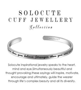 SOLOCUTE Bracelet Engraved Stronger Inspirational