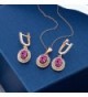 Created Sapphire Plated Pendant Earrings in Women's Jewelry Sets