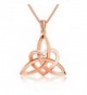 Sterling Silver Good Luck Irish Celtic Knot Triangle Lover Heart Shaped Pendant Necklace- 18" - CP12I4L3BC7