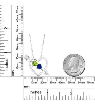 Peridot Simulated Sapphire Sterling Pendant