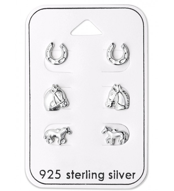 Best Wing Jewelry .925 Sterling Silver "Horse Lover Set" Stud Earrings - C112NTWKAIM