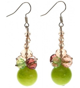 Lova Jewelry "Lime Clematis" Handmade Murano Glass Earrings. - CB11N37CFON