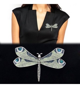 Silver Fashion Victorian Dragonfly Simulated