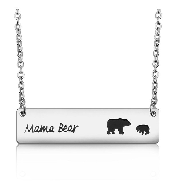 MAOFAED Necklace Pendant Mother%60s necklace - Mama bear necklace with 1 cub - C4182XGKTGS