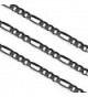 3.9mm Black Stainless Steel Figaro Chain Necklace - C4129PA7EXR