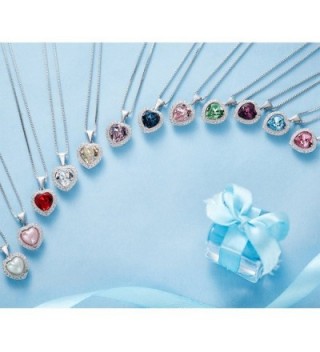 Birthstone Necklace SILYHEART Swarovski Crystals in Women's Pendants