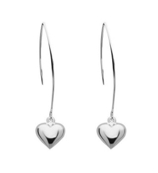 12MM Puffy Silver Heart with Almond Hook 100% Hypoallergenic and Nickel Free - C8188I84SOW