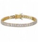JINAO 1 Row AAA All Iced Out Tennis Bling 4-6mm Square Cut Lab Simulated Diamond Bracelet 8" - CF187W6HNZ0