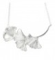 Helen de Lete Lovely Three Ginkgo Leaves Sterling Silver Necklace - C612O02HAGY