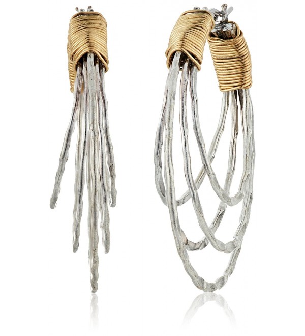 Robert Lee Morris Womens Wire Wrapped Multi Row Hoop Earrings - Two Tone - C212NYRPYNP