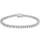 DolceGiavonna Round Cubic Zirconia Classic Tennis Bracelet- 7.25" - C3184RA8CWH